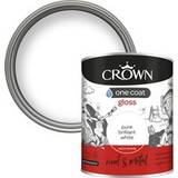 Crown White - Wood Paints Crown One Coat Gloss Pure Wood Paint White 0.75L