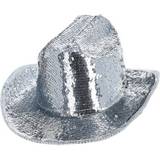 Headgear Fancy Dress Smiffys Fever Deluxe Sequin Cowboy Silver Hat