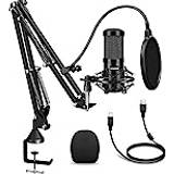 Shock mount Aokeo AK-60 Professional USB Streaming Podcast PC Microphone with AK-35 Suspension Scissor Arm Stand, Shock Mount, Pop Filter, Foam Cover, for