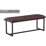 Baumhaus Settee Benches Baumhaus Vintage Styled Brown PU Settee Bench
