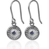 Elements Sapphire Crystal Round Silver Drop Earrings