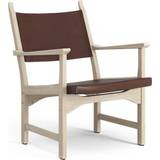 Swedese Armchairs Swedese Caryngo White Pigmented Oak-Leather Red Brown Armchair 77cm