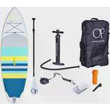 Push-in Fin SUP Sets Ocean Pacific Sunset All Round 9'6 Inflatable Paddle Board Weiß/Grau/Gelb