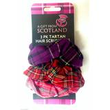 Red Hair Ties pack of 3 tartan hair scrunchies elastics gift souvenir