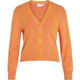 Orange - Women Cardigans Vila Buttoned Knitted Cardigan