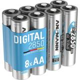 Ansmann Batteries Batteries & Chargers Ansmann aa rechargeable batteries [pack of 8] 2850 mah nimh high capacity aa