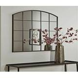Steel Mirrors Large Arch Window Durable Metal Frame Wall Mirror
