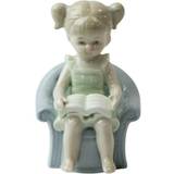 Porcelain Figurines Little Girl Young Child On Couch Small 11cm Figurine
