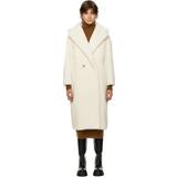 Silk Coats Max Mara Womens White Teddy Alpaca Wool-blend Coat
