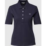 Gant Women Polo Shirts Gant Women Shield Piqué Polo Shirt Blue