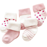 Shein 5pairs Newborn Baby Socks With Plush Terry Cushion