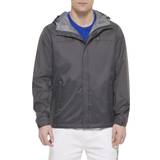 Tommy Hilfiger Men Rain Clothes Tommy Hilfiger Men's Lightweight Breathable Waterproof Hooded Jacket, Charcoal