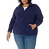 Essentials Clothing Essentials Amazon Women's Classic-Fit Long-Sleeve Quarter-Zip Polar Fleece Pullover Jacket, Navy