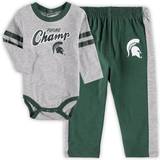 Outerstuff Newborn & Infant Green/Heathered Gray Michigan State Spartans Little Kicker Long Sleeve Bodysuit & Sweatpants Set