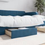 Bed Legs vidaXL Bed Drawers 2 Engineered Wood and Velvet