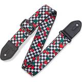 Levy's Leathers 2 Wide Polyester Guitar Strap Black White Red