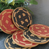 Mango Steam Set Six Poker Chip Cork Coaster
