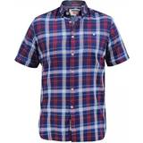 D555 Plus Portland Check S/S Shirt Blue/Red 8XL, Colour: Bl