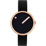 Picto Women Watches Picto 43311-1012 Rose Gold Small with Black Black Mesh Band