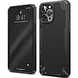 Apple iPhone 13 Pro Max Bumpers Elago Armor Compatible with iPhone 13 Pro Max Case 6.7 Inch US Military Grade Drop Protection, Heavy-Duty Protective Case, Carbon Fiber Texture, Tough Rugged Design, Shockproof Bumper Cover Black
