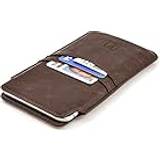 Dockem Provincial Wallet Sleeve for iPhone 14 Pro Max 13 Pro Max 12 Pro Max 11 Pro Max XS Max 8 Plus 7 Plus 6/6S Plus: Slim Professional Pouch with 2 Pockets [Brown]
