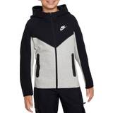 Nike tech fleece full zip hoodie junior Nike Older Kid's Sportswear Tech Fleece Full Zip Hoodie - Dark Grey Heather/Black/Black/White (FD3285-064)