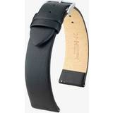 Watch Straps Hirsch TORONTO Long 20mm Fine-Grained Black Leather 037 02 0 50-2-20
