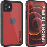 Red Waterproof Cases iPhone 12 Mini Waterproof IP68 Case Punkcase [Red] [StudStar Series] [Slim Fit]