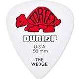 White Picks Dunlop 424P.50 Tortex Wedge, White/Red, .50mm, 12/Player's Pack