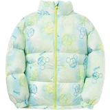 Down jackets - Green Shein Balabala Tween Girl Cartoon Pattern Zipper Thermal Windproof Down Coat