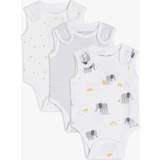 John Lewis Bodysuits John Lewis Premature Baby GOTS Organic Cotton Elephant Star Stripe Bodysuit, Pack of 3, Grey