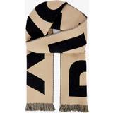 Cashmere Accessories Burberry Womens Archive Beige Football Brand-pattern Wool Scarf