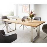 DeLife Edge natural/Silver Dining Table 100x200cm
