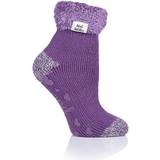 Heat Holders Pair Aubergine Lounge Turn Over Cuff Socks Ladies Ladies Purple