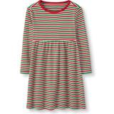 Green Dresses Children's Clothing Moon and Back by Hanna Andersson Baby Girls' Organic Cotton Long Sleeve Knit Dress, Red/Green, Stripe, Months