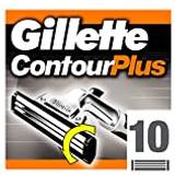 Gillette contour Gillette Contour Plus Razor Blades Men, Pack of 10 Razor Blade Refills with Lubrastrip & Comfort System