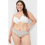 Lane Bryant Cotton Thong Panty With Wide Waistband Heather Grey