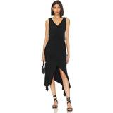 krisa High Low Ruched Dress in Black. M, S, XS