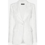 Silk Blazers Dolce & Gabbana Floral brocade Turlington blazer white