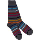Cashmere Socks Mens Striped Bamboo Socks Grey 7-11