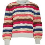 Minus Mikala Long Sleeve Knit Pullover Kvinde Sweaters hos Magasin Rasberry Sorbet Stripe