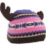 Floso Childrens/Kids Fairisle Moose Winter Beanie Hat With Antlers One Size Pink/Purple