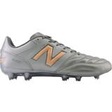 Grey Football Shoes New Balance Men's 442 V2 Team FG Soccer Shoe, Silver/Graphite/Copper