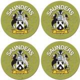 I Luv LTD Saunders English Family Surname Cork Backed Coaster 4pcs
