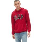 GAP Clothing GAP mens Logo Fleece Hoodie Sweatshirt, Crimson Red