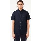 Lacoste Men Clothing Lacoste Regular Fit Short Sleeved Oxford Shirt 17½ Navy Blue