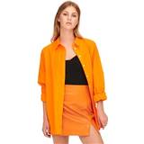 Normal Waist Skirts Only Orange Burnt Orange Ditte Faux Leather Skirt