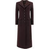 Brown - Women - Wool Coats Dolce & Gabbana Long Single Breasted Coat - Brown