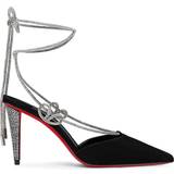 Patent Leather Heeled Sandals Christian Louboutin Womens Black Astrid Crystal-embellished Suede Heeled Courts Eur Women