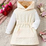 M Dresses Shein Baby Girls' Color Block Hooded Dress